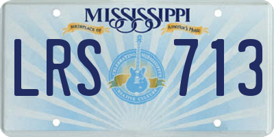 MS license plate LRS713