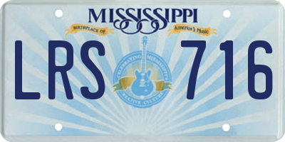 MS license plate LRS716