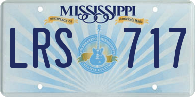 MS license plate LRS717