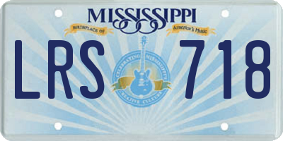 MS license plate LRS718