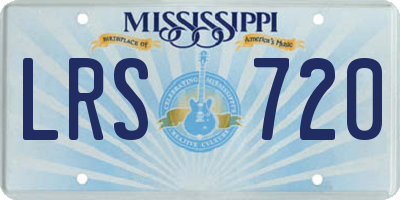 MS license plate LRS720
