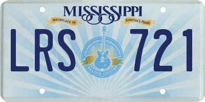 MS license plate LRS721
