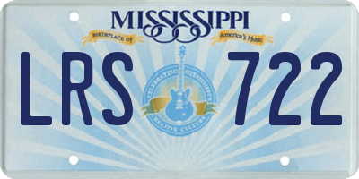 MS license plate LRS722