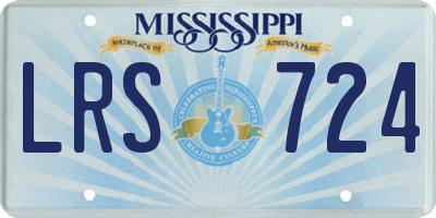 MS license plate LRS724