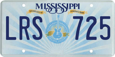 MS license plate LRS725