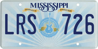 MS license plate LRS726