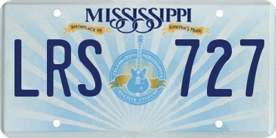 MS license plate LRS727