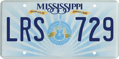 MS license plate LRS729