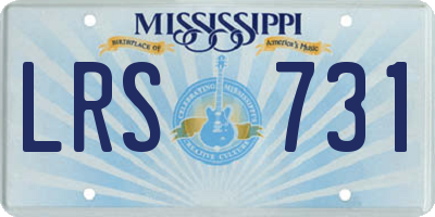 MS license plate LRS731