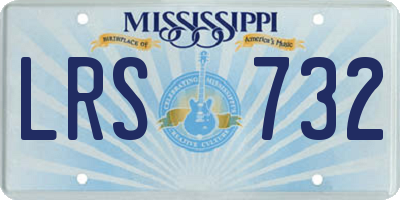 MS license plate LRS732