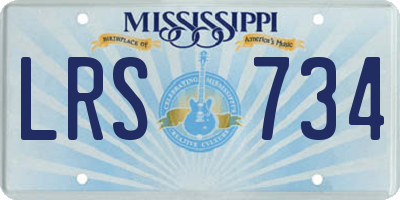 MS license plate LRS734