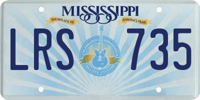 MS license plate LRS735