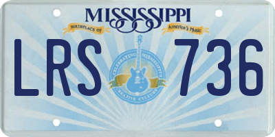 MS license plate LRS736