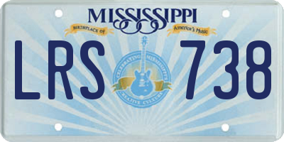 MS license plate LRS738