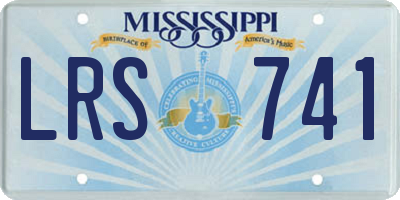 MS license plate LRS741