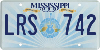 MS license plate LRS742