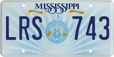 MS license plate LRS743