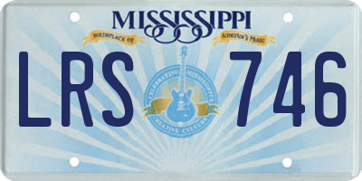 MS license plate LRS746