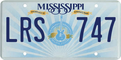 MS license plate LRS747