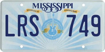 MS license plate LRS749