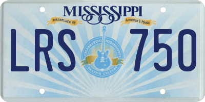 MS license plate LRS750