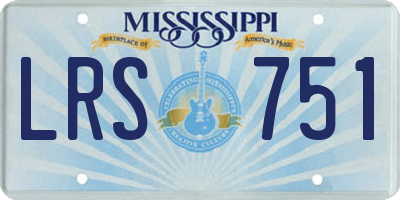 MS license plate LRS751