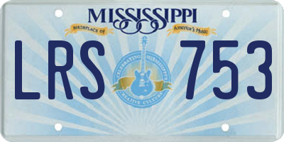 MS license plate LRS753