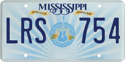 MS license plate LRS754