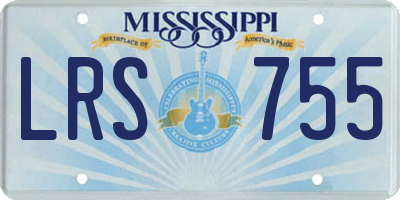 MS license plate LRS755