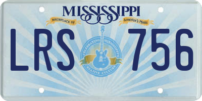MS license plate LRS756