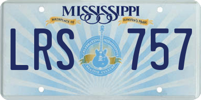 MS license plate LRS757