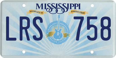 MS license plate LRS758
