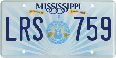 MS license plate LRS759