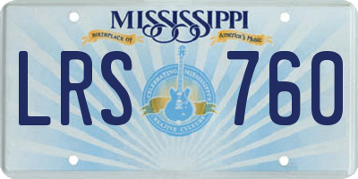 MS license plate LRS760