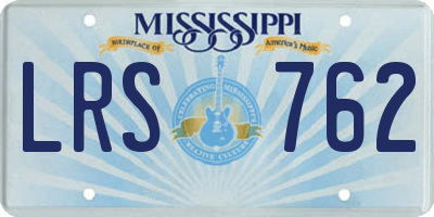 MS license plate LRS762