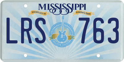 MS license plate LRS763