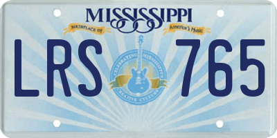 MS license plate LRS765