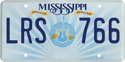 MS license plate LRS766