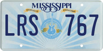 MS license plate LRS767
