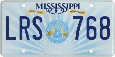 MS license plate LRS768