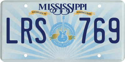 MS license plate LRS769