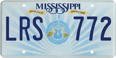 MS license plate LRS772