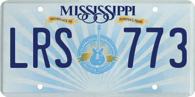 MS license plate LRS773