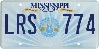 MS license plate LRS774