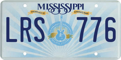 MS license plate LRS776