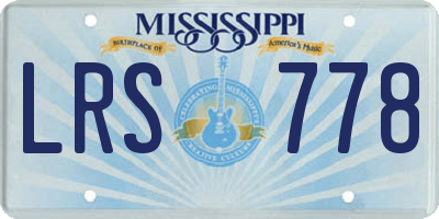 MS license plate LRS778