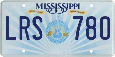 MS license plate LRS780