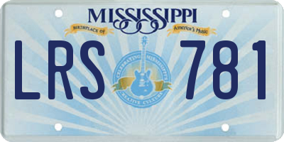 MS license plate LRS781
