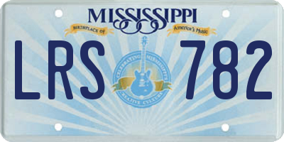 MS license plate LRS782