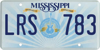 MS license plate LRS783